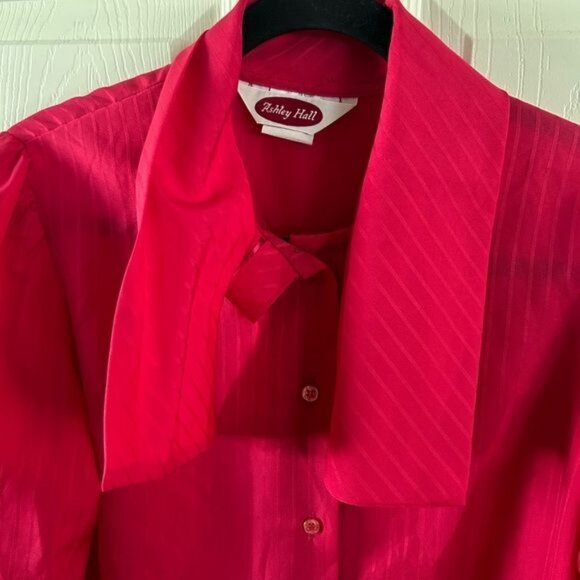 Ashley Hall Vintage Red Blouse Sz 14 - Picture 16 of 16